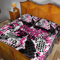 Pink Power Graffiti Quilt Bed Set Breast Cancer Awareness - Wonder Print Shop