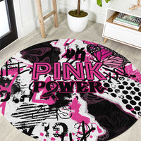 Pink Power Graffiti Round Carpet Breast Cancer Awareness - Wonder Print Shop