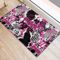 Pink Power Graffiti Rubber Doormat Breast Cancer Awareness - Wonder Print Shop