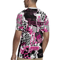Personalized Pink Power Graffiti Rugby Jersey Breast Cancer Awareness - Wonder Print Shop