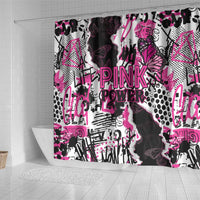 Pink Power Graffiti Shower Curtain Breast Cancer Awareness - Wonder Print Shop