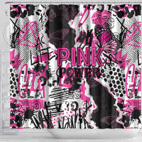 Pink Power Graffiti Shower Curtain Breast Cancer Awareness - Wonder Print Shop
