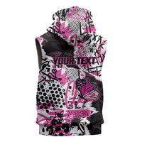 Personalized Pink Power Graffiti Sleeveless Zip Hoodie Breast Cancer Awareness - Wonder Print Shop