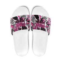 Pink Power Graffiti Slide Sandals Breast Cancer Awareness - Wonder Print Shop