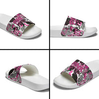 Pink Power Graffiti Slide Sandals Breast Cancer Awareness - Wonder Print Shop