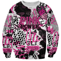 Personalized Pink Power Graffiti Sweatshirt Breast Cancer Awareness - Wonder Print Shop