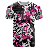 Personalized Pink Power Graffiti T Shirt Breast Cancer Awareness - Wonder Print Shop