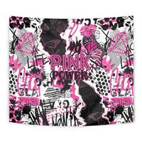 Pink Power Graffiti Tapestry Breast Cancer Awareness - Wonder Print Shop