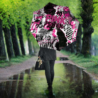 Pink Power Graffiti Umbrella Breast Cancer Awareness - Wonder Print Shop