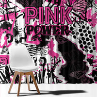 Pink Power Graffiti Window Curtain Breast Cancer Awareness - Wonder Print Shop