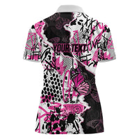 Personalized Pink Power Graffiti Women Polo Shirt Breast Cancer Awareness - Wonder Print Shop