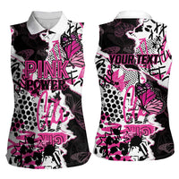 Personalized Pink Power Graffiti Women Sleeveless Polo Shirt Breast Cancer Awareness - Wonder Print Shop