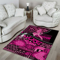 Pink Ribbon Animals Skin African Mixed Area Rug Zipper Stylized - Wonder Print Shop