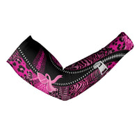 Pink Ribbon Animals Skin African Mixed Arm Sleeves Zipper Stylized - Wonder Print Shop