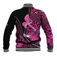 Pink Ribbon Animals Skin African Mixed Baseball Jacket Zipper Stylized - Wonder Print Shop