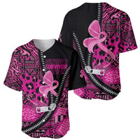 Pink Ribbon Animals Skin African Mixed Baseball Jersey Zipper Stylized - Wonder Print Shop