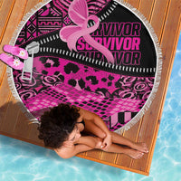 Pink Ribbon Animals Skin African Mixed Beach Blanket Zipper Stylized - Wonder Print Shop