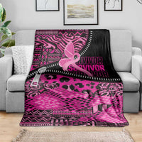 Pink Ribbon Animals Skin African Mixed Blanket Zipper Stylized - Wonder Print Shop