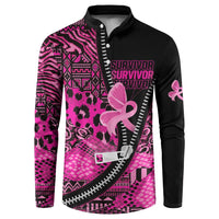 Pink Ribbon Animals Skin African Mixed Button Sweatshirt Zipper Stylized - Wonder Print Shop
