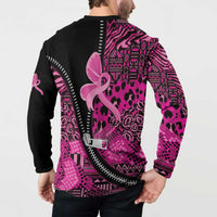 Pink Ribbon Animals Skin African Mixed Button Sweatshirt Zipper Stylized - Wonder Print Shop