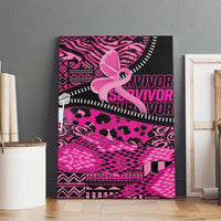 Pink Ribbon Animals Skin African Mixed Canvas Wall Art Zipper Stylized - Wonder Print Shop