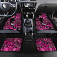 Pink Ribbon Animals Skin African Mixed Car Mats Zipper Stylized - Wonder Print Shop