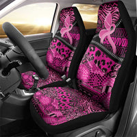 Pink Ribbon Animals Skin African Mixed Car Seat Cover Zipper Stylized - Wonder Print Shop