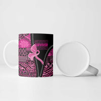 Pink Ribbon Animals Skin African Mixed Ceramic Mug Zipper Stylized - Wonder Print Shop