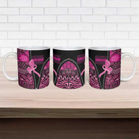 Pink Ribbon Animals Skin African Mixed Ceramic Mug Zipper Stylized - Wonder Print Shop