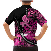 Pink Ribbon Animals Skin African Mixed Family Matching Mermaid Dress and Hawaiian Shirt Zipper Stylized - Wonder Print Shop