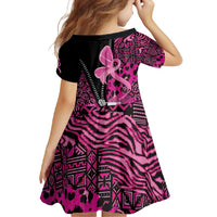 Pink Ribbon Animals Skin African Mixed Family Matching Mermaid Dress and Hawaiian Shirt Zipper Stylized - Wonder Print Shop