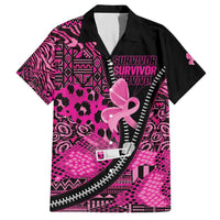 Pink Ribbon Animals Skin African Mixed Family Matching Short Sleeve Bodycon Dress and Hawaiian Shirt Zipper Stylized - Wonder Print Shop