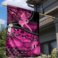 Pink Ribbon Animals Skin African Mixed Garden Flag Zipper Stylized - Wonder Print Shop