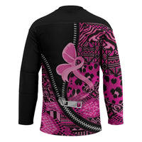 Pink Ribbon Animals Skin African Mixed Hockey Jersey Zipper Stylized - Wonder Print Shop