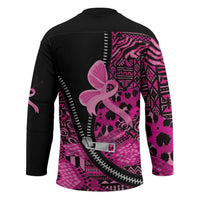 Pink Ribbon Animals Skin African Mixed Hockey Jersey Zipper Stylized - Wonder Print Shop