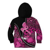 Pink Ribbon Animals Skin African Mixed Kid Hoodie Zipper Stylized - Wonder Print Shop