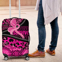 Pink Ribbon Animals Skin African Mixed Luggage Cover Zipper Stylized - Wonder Print Shop