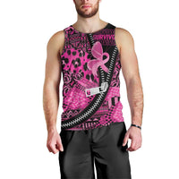 Pink Ribbon Animals Skin African Mixed Men Tank Top Zipper Stylized - Wonder Print Shop