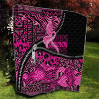 Pink Ribbon Animals Skin African Mixed Quilt Zipper Stylized - Wonder Print Shop