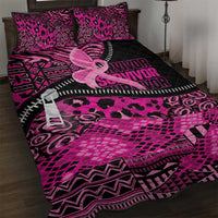 Pink Ribbon Animals Skin African Mixed Quilt Bed Set Zipper Stylized - Wonder Print Shop