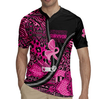 Pink Ribbon Animals Skin African Mixed Rugby Jersey Zipper Stylized - Wonder Print Shop