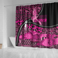 Pink Ribbon Animals Skin African Mixed Shower Curtain Zipper Stylized - Wonder Print Shop