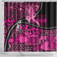 Pink Ribbon Animals Skin African Mixed Shower Curtain Zipper Stylized - Wonder Print Shop
