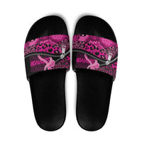 Pink Ribbon Animals Skin African Mixed Slide Sandals Zipper Stylized - Wonder Print Shop
