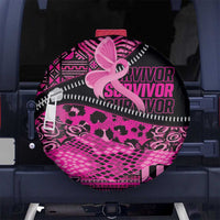 Pink Ribbon Animals Skin African Mixed Spare Tire Cover Zipper Stylized - Wonder Print Shop