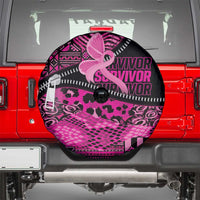 Pink Ribbon Animals Skin African Mixed Spare Tire Cover Zipper Stylized - Wonder Print Shop