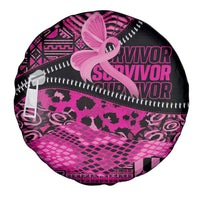 Pink Ribbon Animals Skin African Mixed Spare Tire Cover Zipper Stylized - Wonder Print Shop