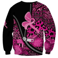 Pink Ribbon Animals Skin African Mixed Sweatshirt Zipper Stylized - Wonder Print Shop