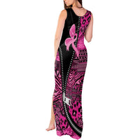 Pink Ribbon Animals Skin African Mixed Tank Maxi Dress Zipper Stylized - Wonder Print Shop