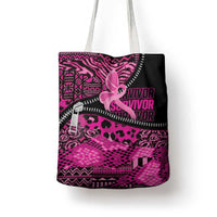 Pink Ribbon Animals Skin African Mixed Tote Bag Zipper Stylized - Wonder Print Shop